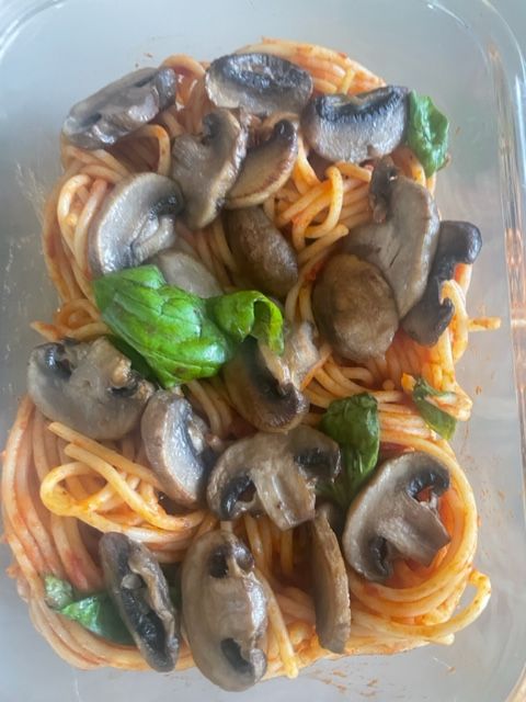 Spaghetti Marinara with Mushrooms